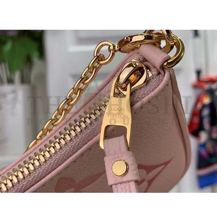 L0vis Vvtt0n LV Women Easy Pouch Pink Monogram Empreinte Embossed S*pple Grained Cowhide Master Quality