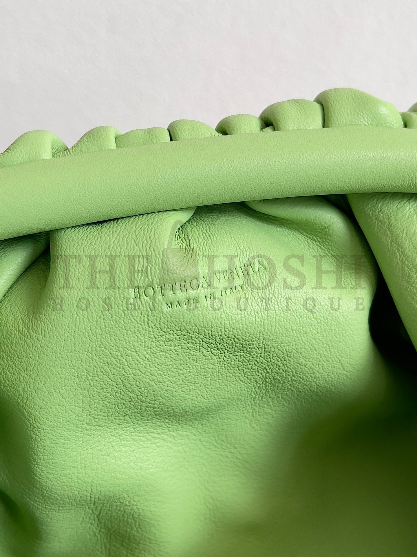B0tt*ga Ven*ta Mini Pouch with Strap in Pistachio Calfskin Master Quality