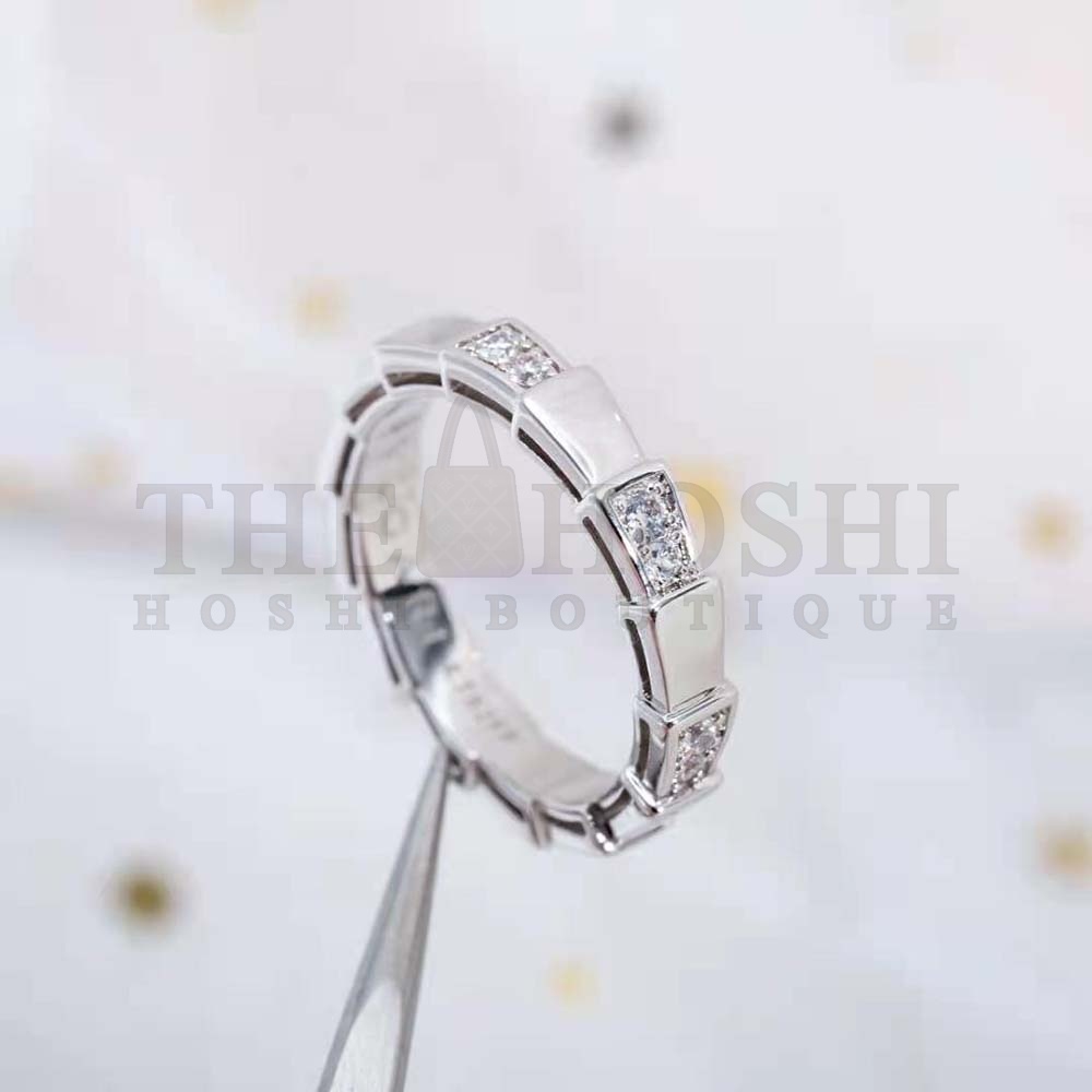 Bv1g*ai Women Use of Unconventional Materials Serpenti Viper Ring-Silver Master Quality