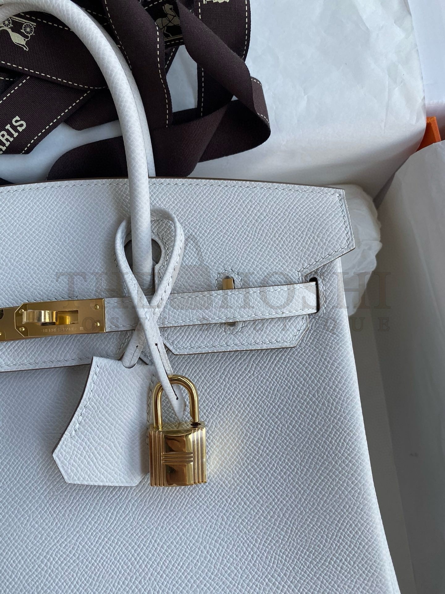 H**me5 Birkin 25 Retourne Handmade Bag In Gris Pale Epsom Calfskin Master Quality