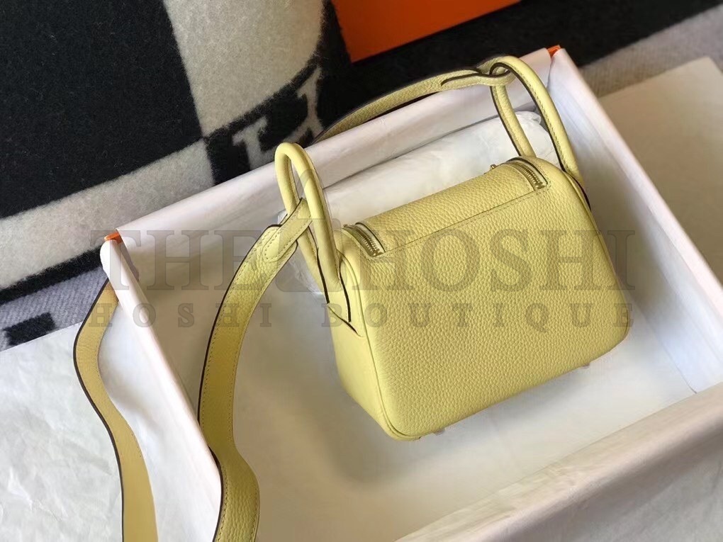 H**me5 Mini Lindy Bag In Jaune Poussin Clemence Leather Master Quality