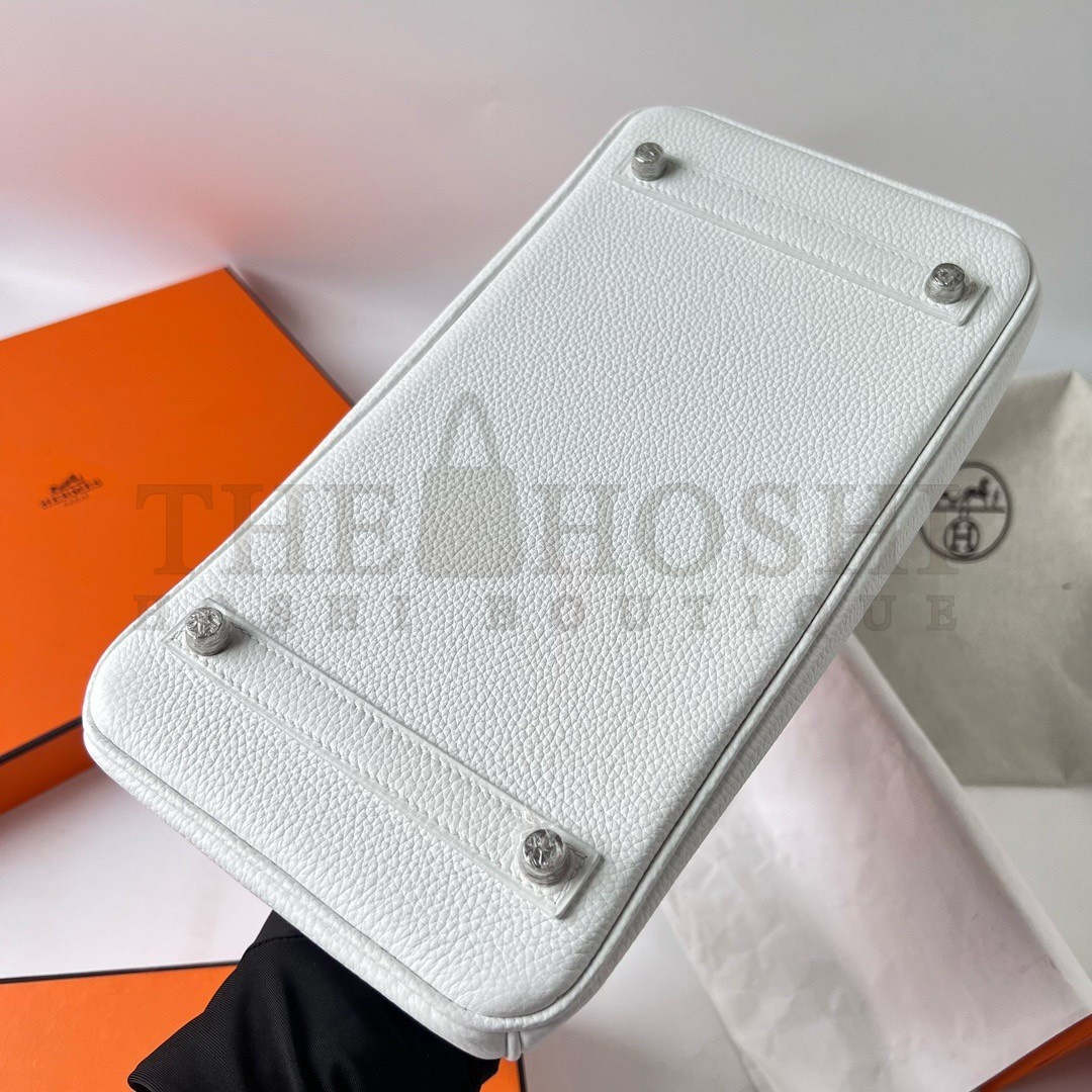 H**me5 Birkin 30 Retourne Handmade Bag In White Clemence Leather Master Quality