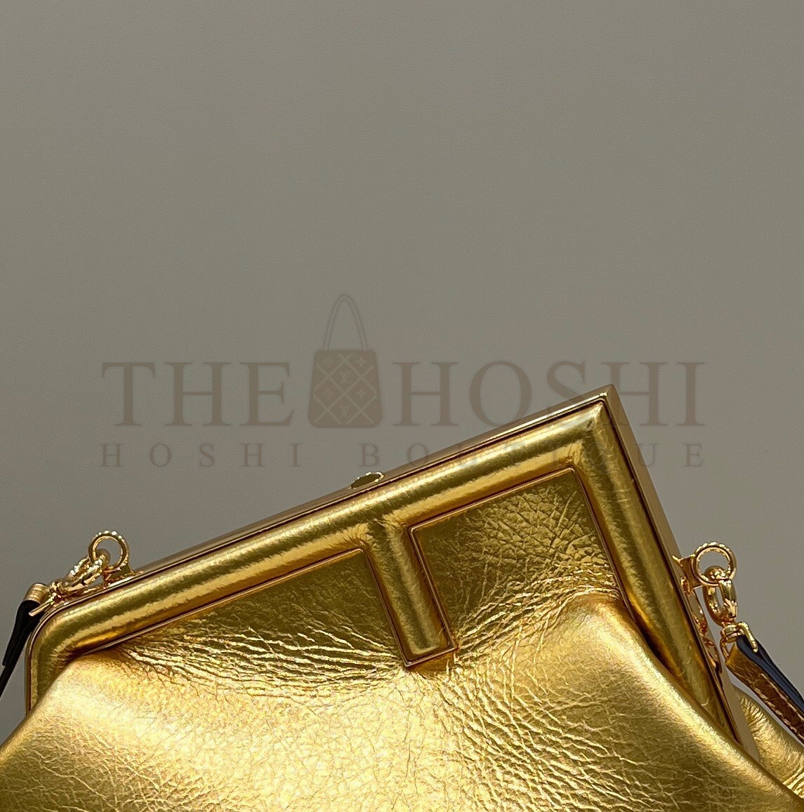 F**di First Small Bag In Gold Laminated Leather Master Quality