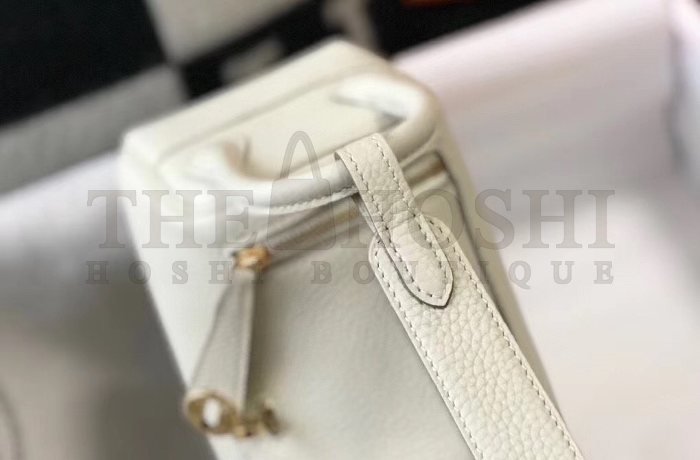H**me5 Mini Lindy Bag In White Clemence Leather Master Quality