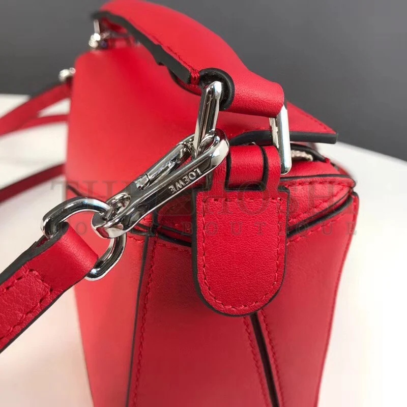 L0ew* Puzzle Mini Bag In Red Calfskin Master Quality
