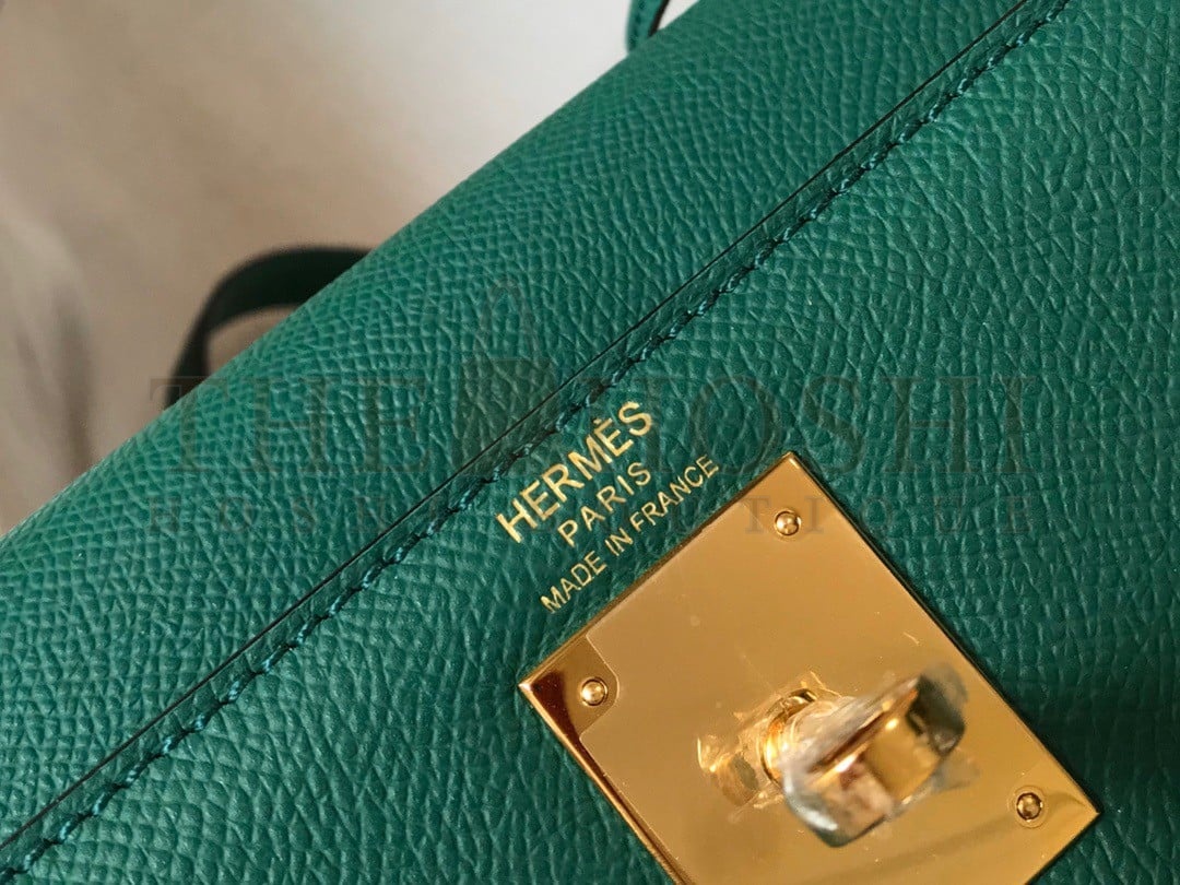 H**me5 Kelly 32cm Sellier Bag in Malachite Epsom Calfskin GHW Master Quality