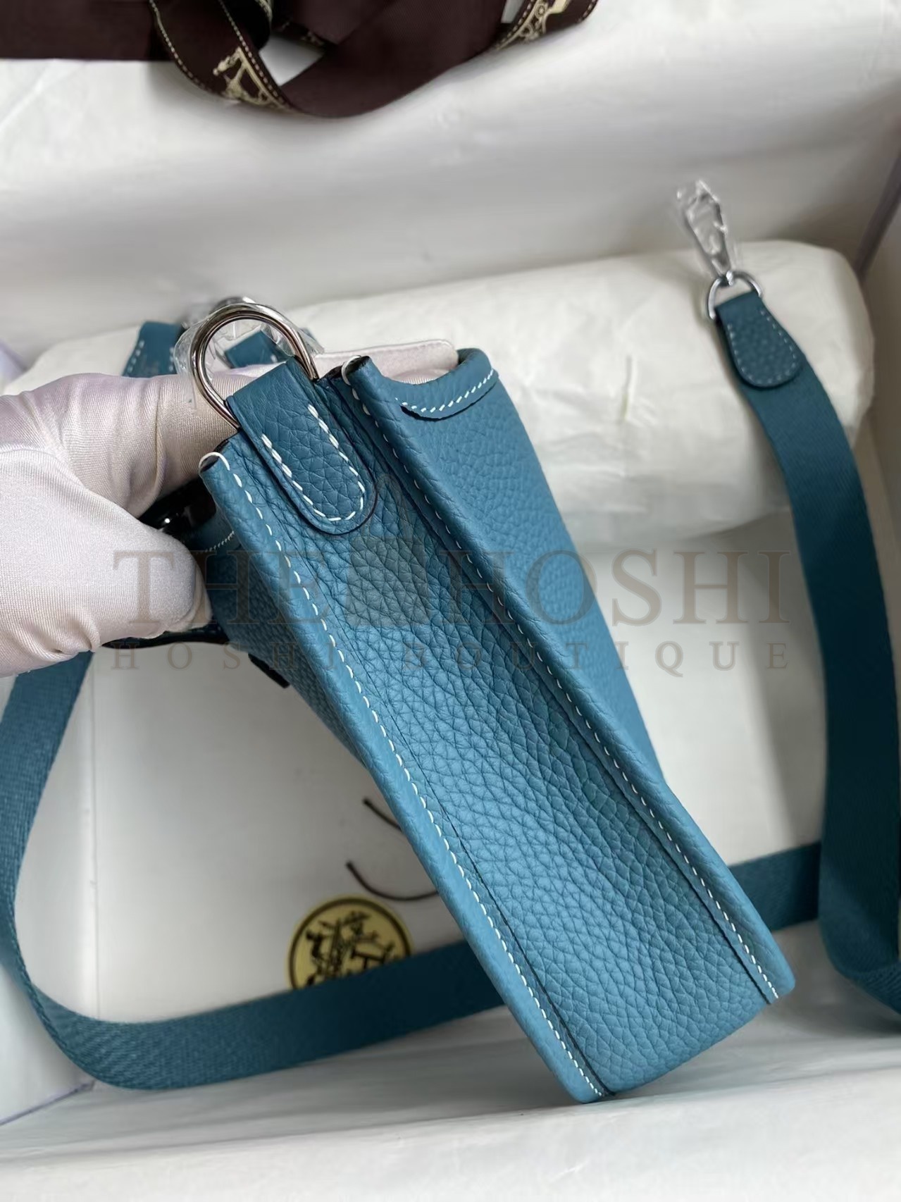 H**me5 Evelyne III TPM Bag In  blue Clemence Leather Master Quality