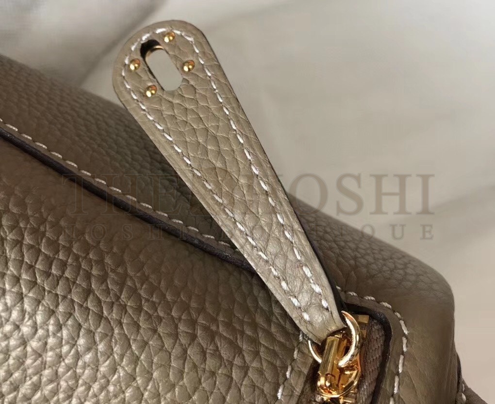 H**me5 Mini Lindy Bag In Gris Tourterelle Clemence Leather Master Quality