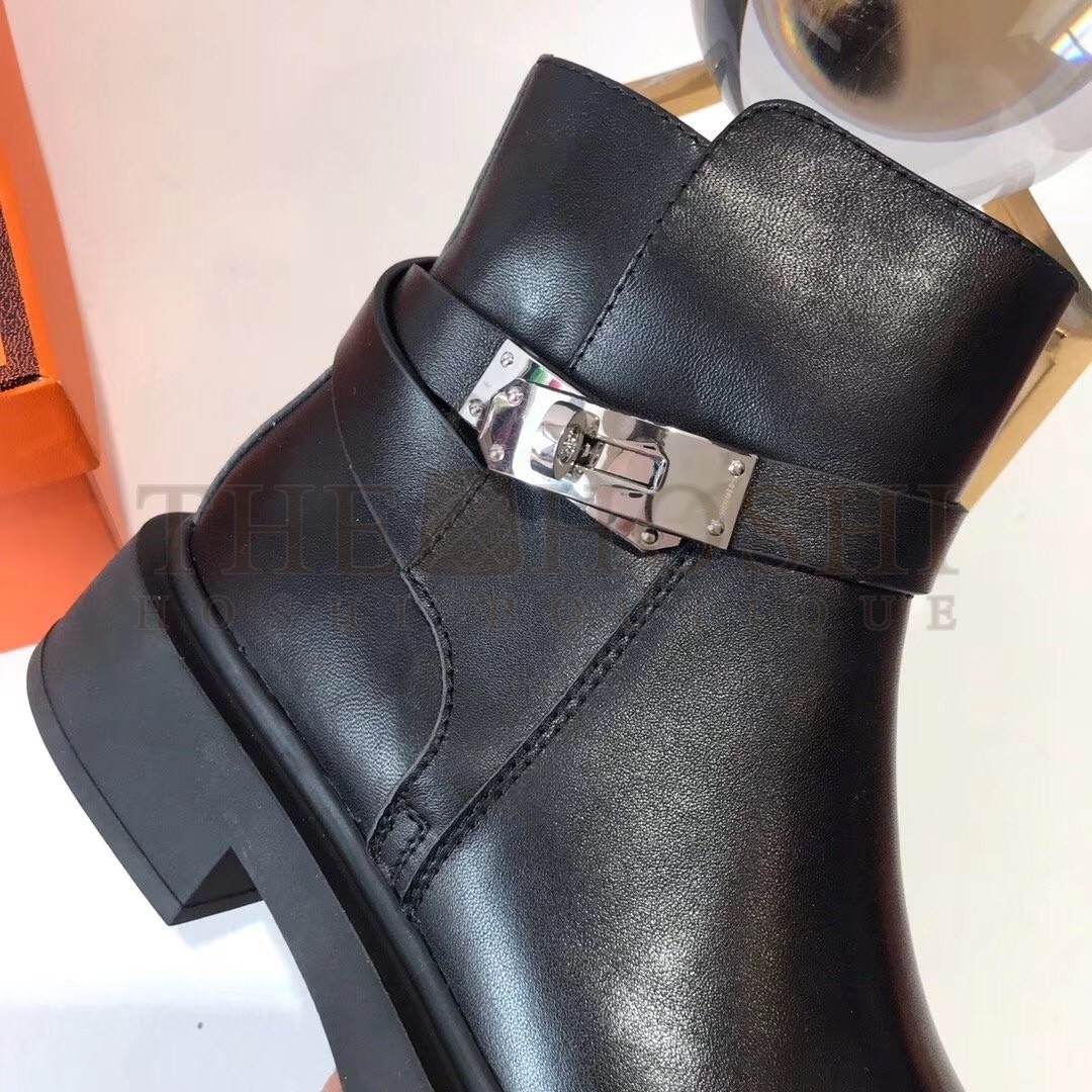 H**me5 Veo Ankle Boots In Black Calfskin Master Quality