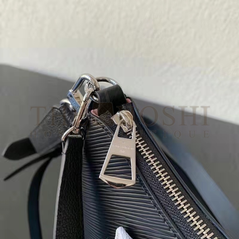 L0vis Vvtt0n LV Women Marelle Handbag Quartz Black Epi Grained Cowhide Canvas Master Quality