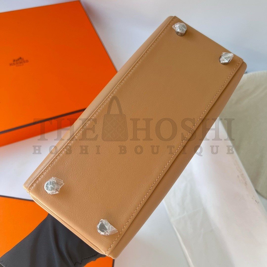 H**me5 Kelly Colormatic 25 Handmade Bag in Chai Swifit Leather Master Quality