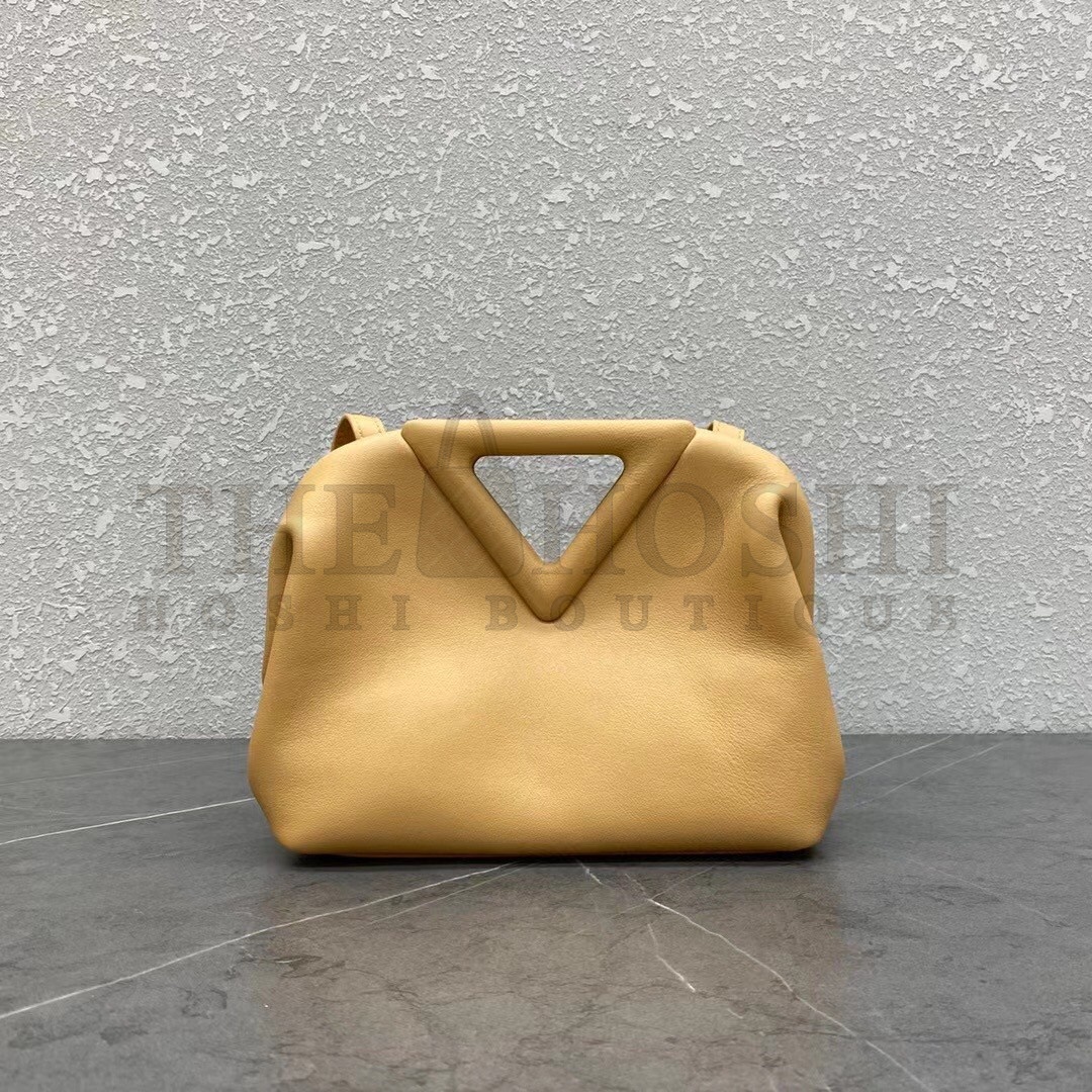 B0tt*ga Ven*ta Small Point Top Handle Bag In Beige Leather Master Quality