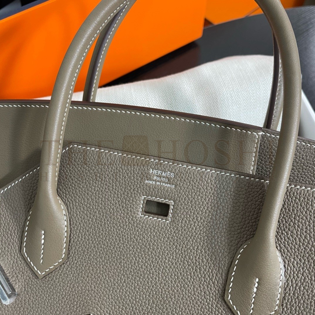 H**me5 Birkin 30 en Desordre Bag in Taupe Swift and Clemence Leather Master Quality
