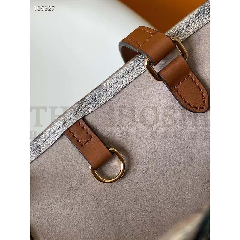 L0vis Vvtt0n LV Women OnTheGo MM Tote Silver Coated Canvas Cowhide Leather Master Quality