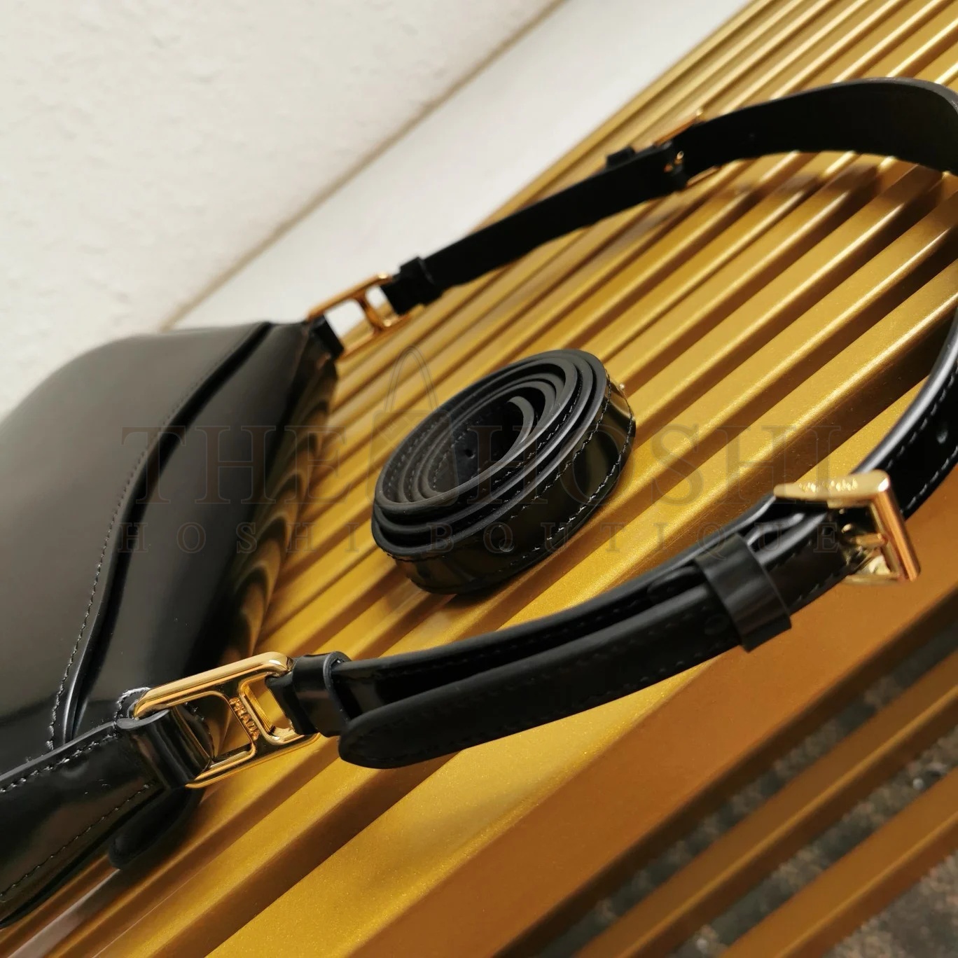 Pra*a Shoulder Bag in Black Brushed Calfskin Master Quality