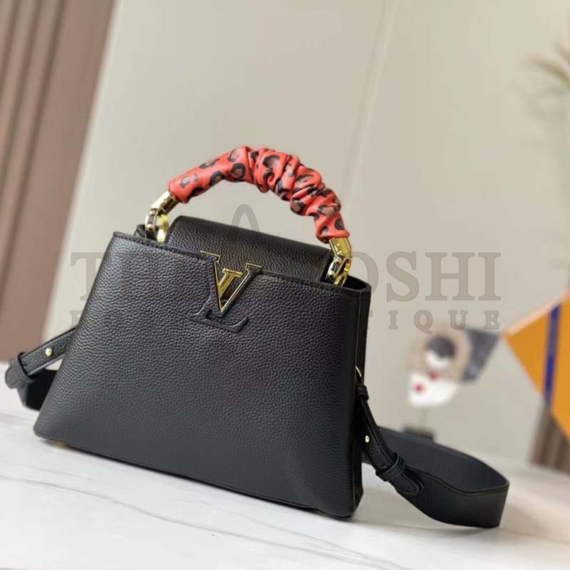 L0vis Vvtt0n LV Women Capucines MM Handbag Black Taurillon Leather Master Quality