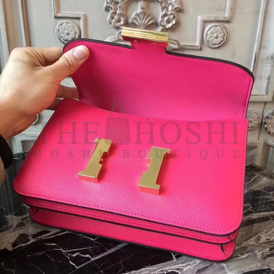 H**me5 Red Constance MM 24cm Epsom Leather Bag Master Quality
