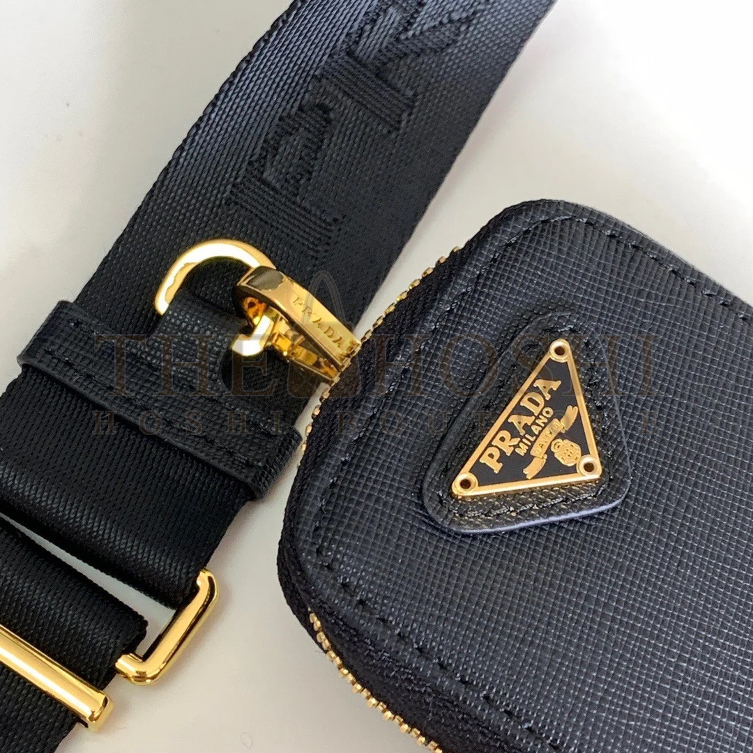 Pra*a Re-Edition 2005 Shoulder Bag In Black Saffiano Leather Master Quality