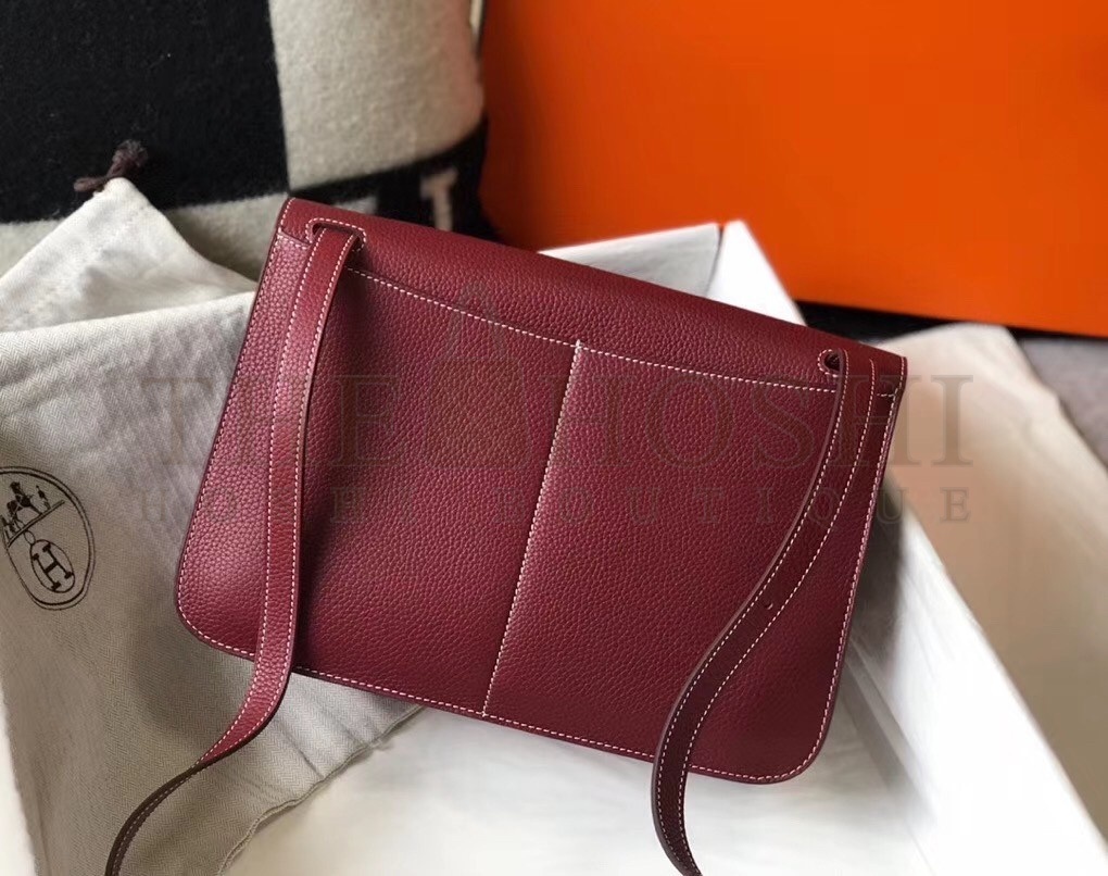 H**me5 Halzan Bag In Bordeaux Clemence Leather Master Quality