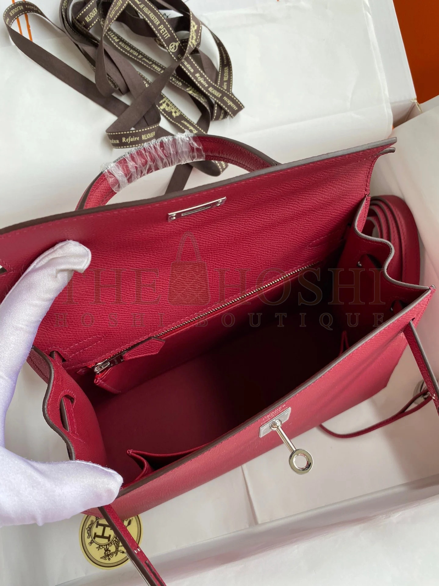 H**me5 Kelly Sellier 28 Handmade Bag In Ruby Epsom Calfskin Master Quality