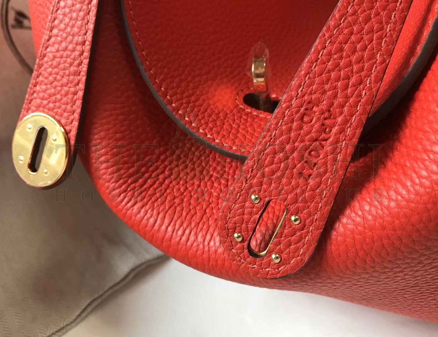 H**me5 Lindy 30cm Bag In Red Clemence Leather Master Quality