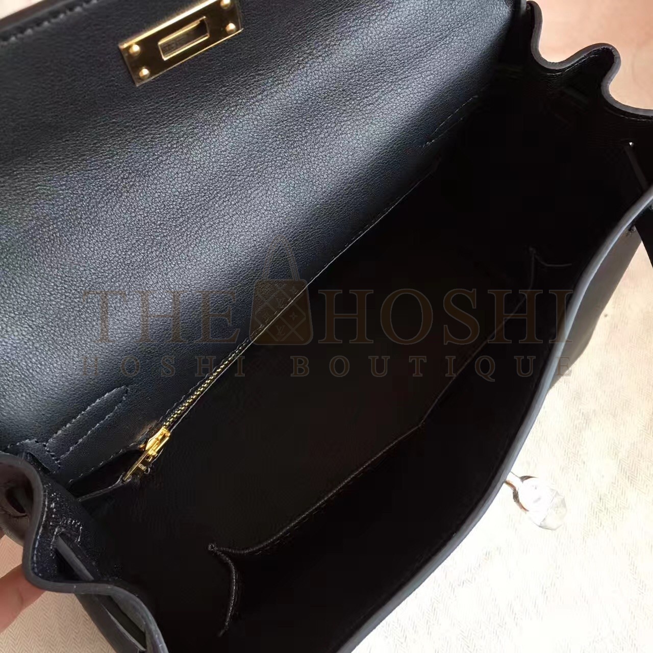 H**me5 Swift Kelly 25cm Retourne Handmade Black Bag Master Quality