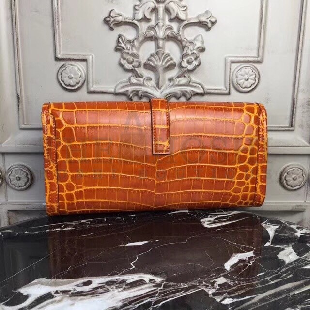 H**me5 Jige Elan 29 Clutch In Orange Crocodile Leather Master Quality