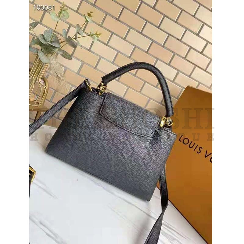L0vis Vvtt0n LV Women Capucines MM Handbag Black Taurillon Leather Master Quality