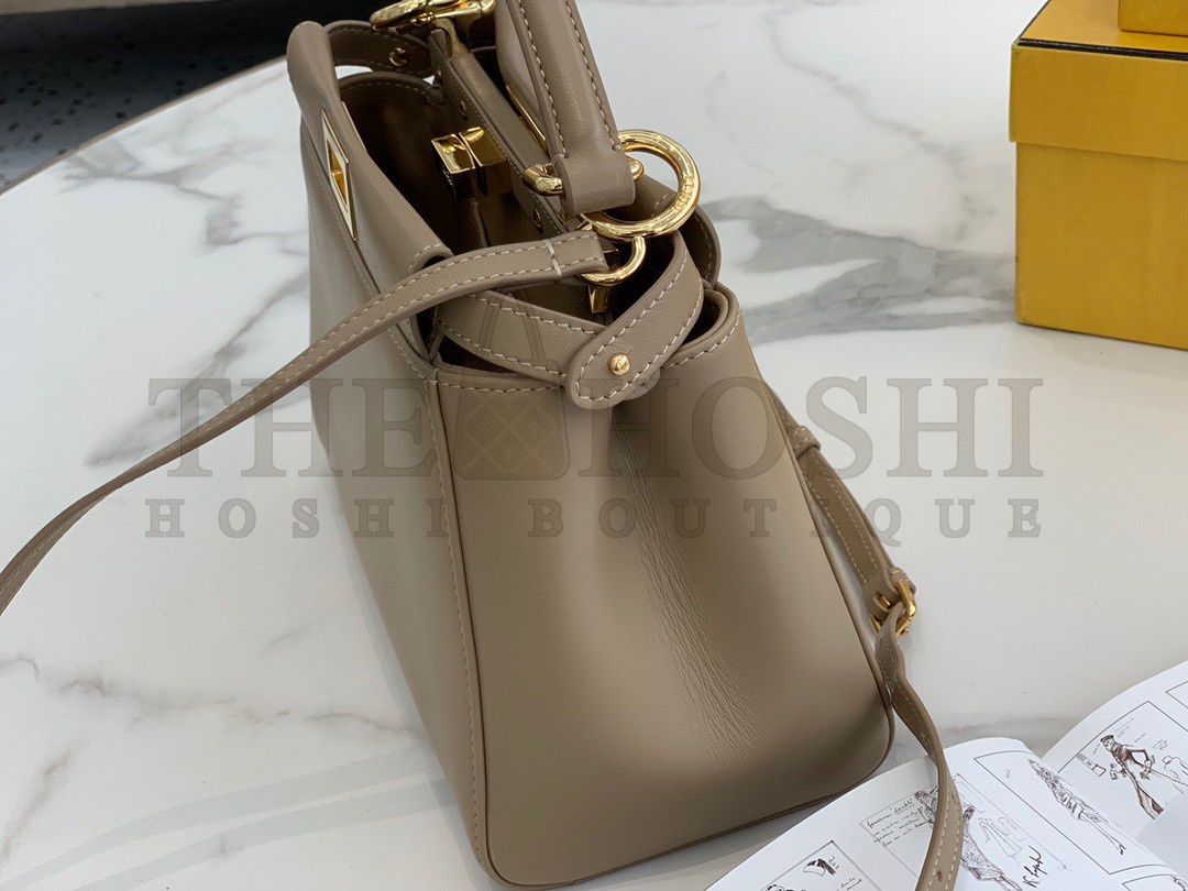 F**di Peekaboo Mini Bag In Dove Grey Nappa Leather Master Quality