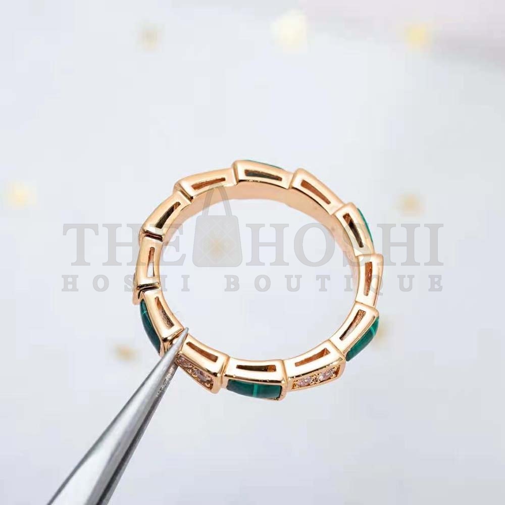 Bv1g*ai Women Use of Unconventional Materials Serpenti Viper Ring Master Quality