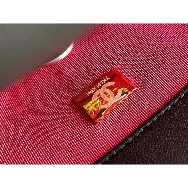 Ch**el Women 19 Large Handbag Lambskin Gold Silver-Tone Ruthenium-Finish Metal Black Master Quality