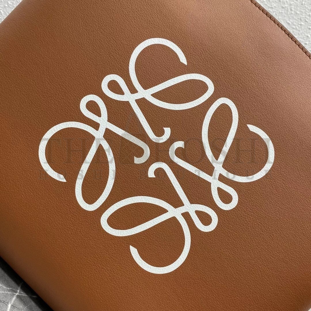 L0ew* Small Anagram Tote In Brown Calfskin Master Quality