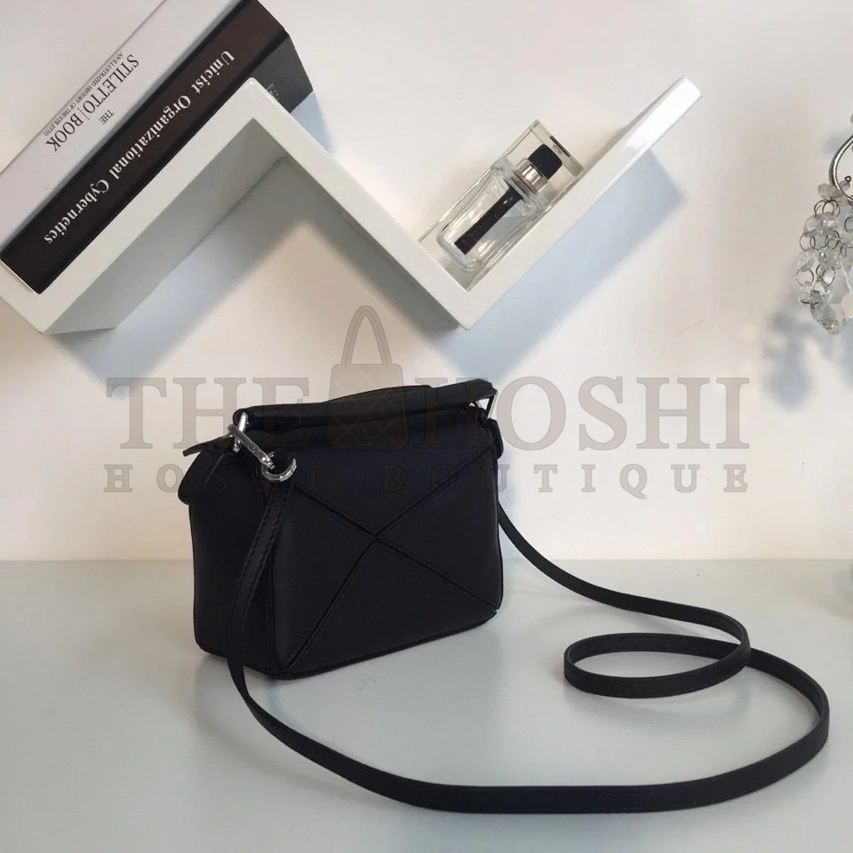 L0ew* Puzzle Mini Bag In Black Calfskin Master Quality