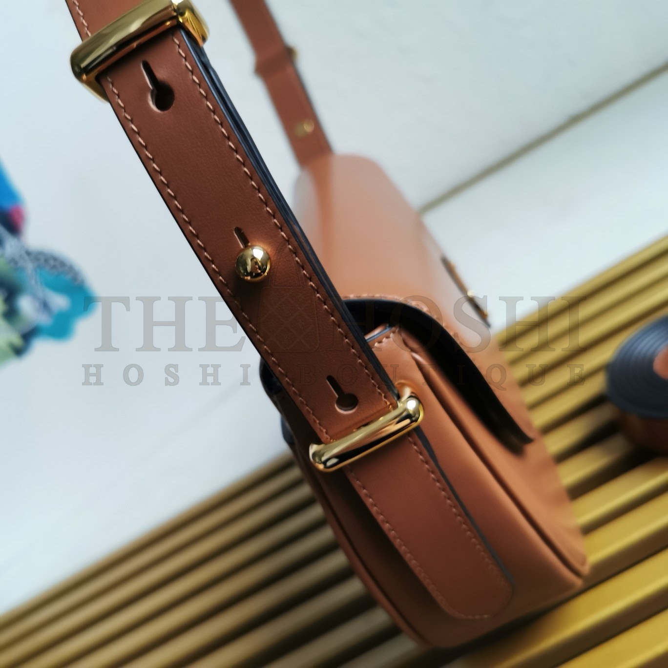 Pra*a Arque Shoulder Bag with Flap in Brown Leather Master Quality