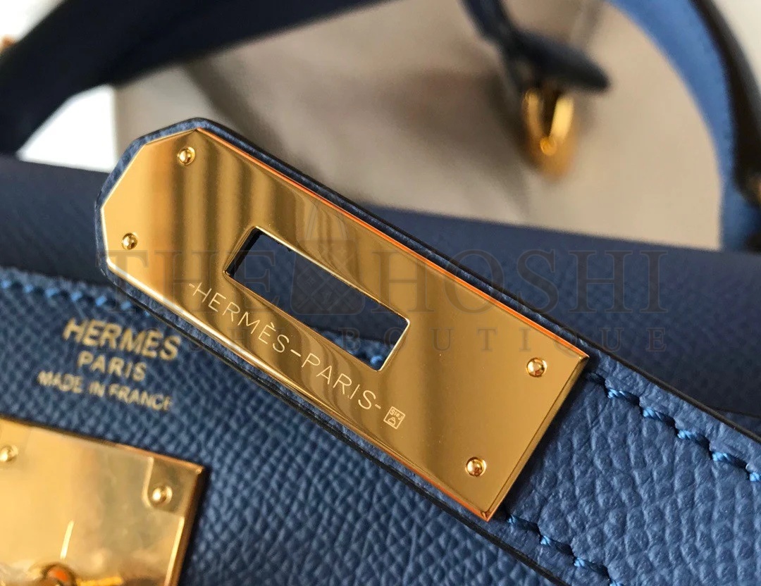 H**me5 Kelly 32cm Sellier Bag in Blue Agate Epsom Calfskin GHW Master Quality