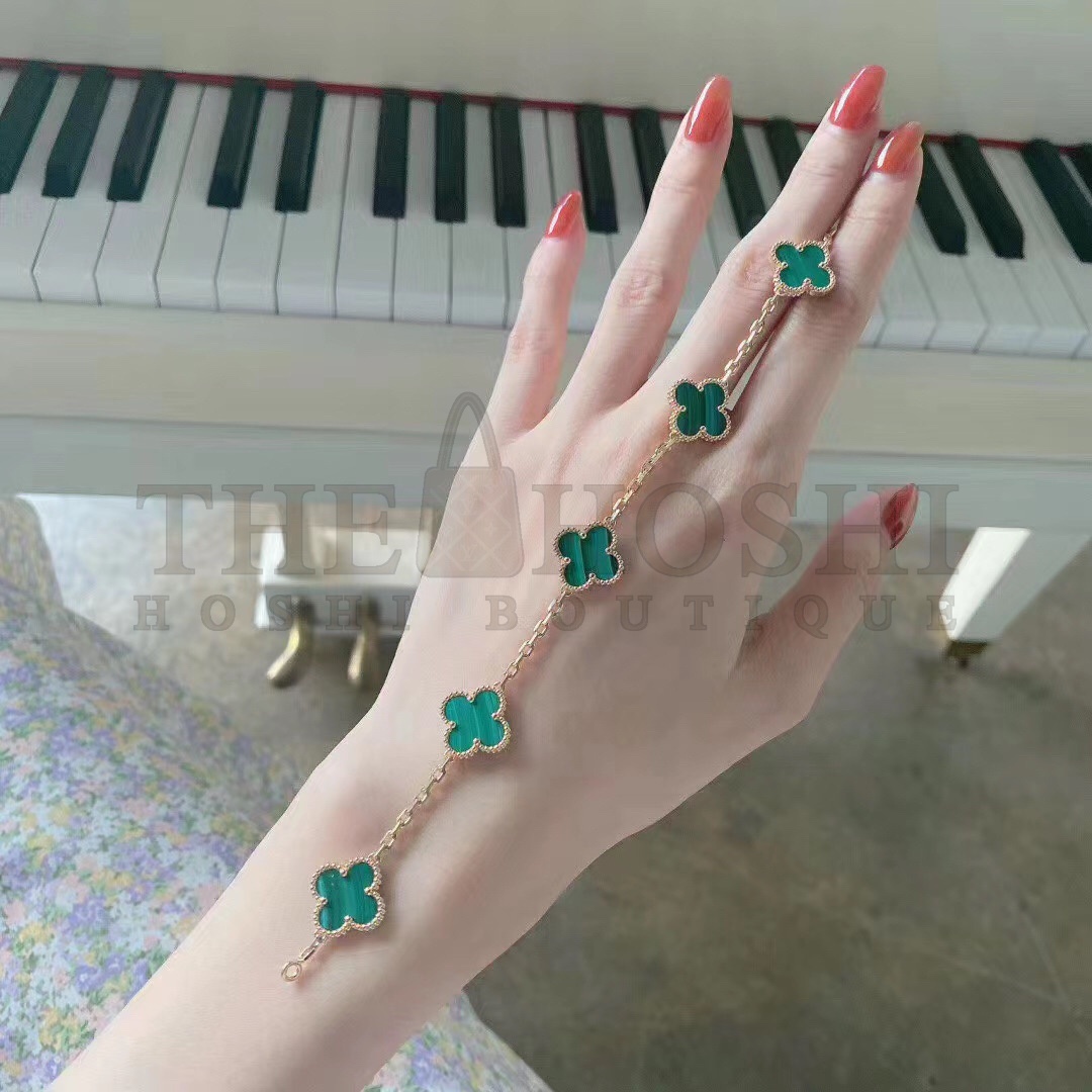V*n Cl**f Bracelet Dupe, Peacock Green Clover Bracelet, Vintage Alhambra bracelet, 5 motifs Master Quality