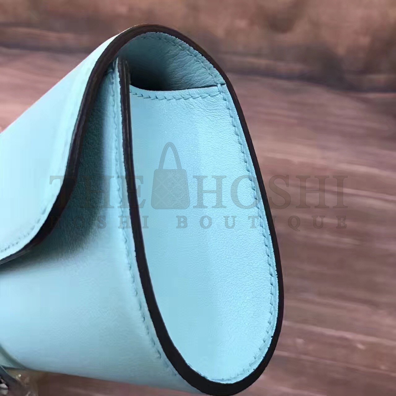 H**me5 Handmade Egee Clutch In Atoll Blue Swift Leather Master Quality