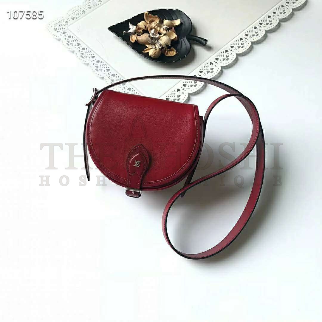 L0vis Vvtt0n LV Women Tambourin Handbag Smooth Calf Leather-Red Master Quality