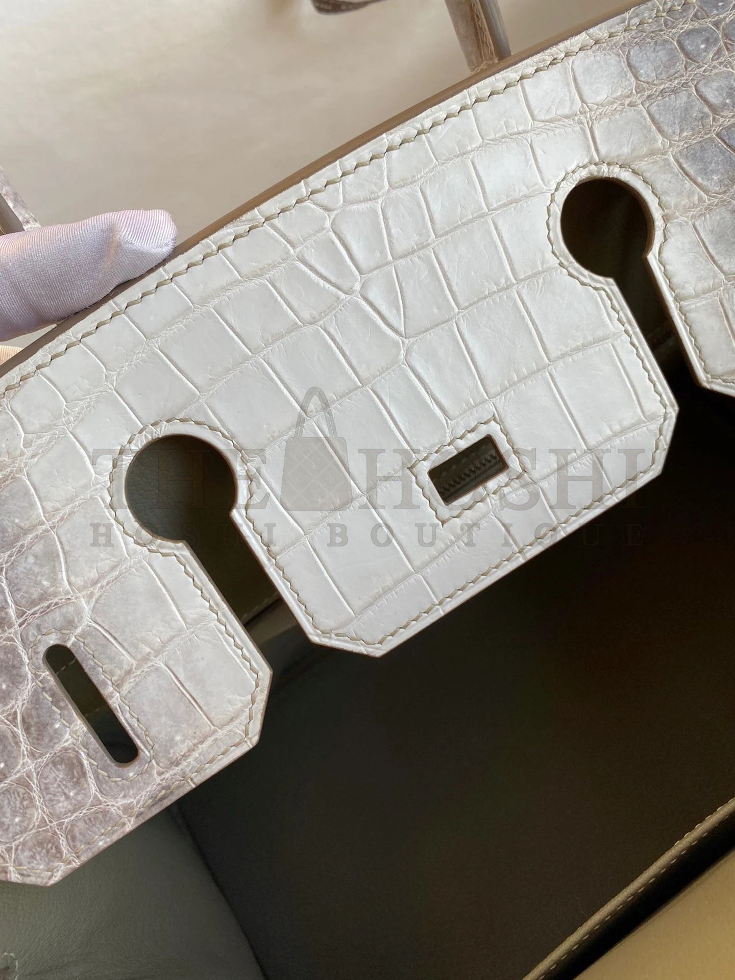 H**me5 Birkin 25 Retourne Bag In Himalaya Niloticus Crocodile Skin Master Quality