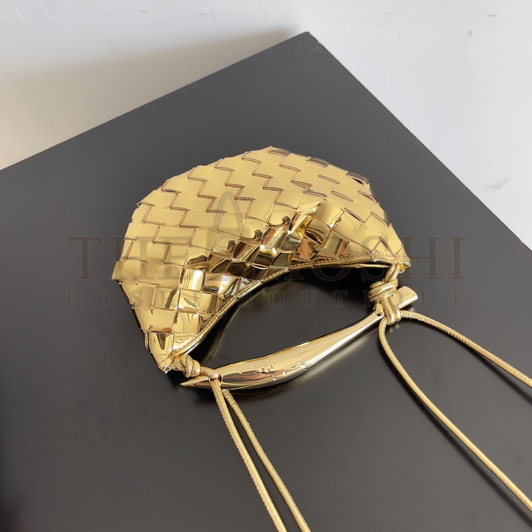 B0tt*ga Ven*ta BV Mini Sardine Gold Woven Lambskin Bag with Brass Handle 20×12×2.5cm Master Quality