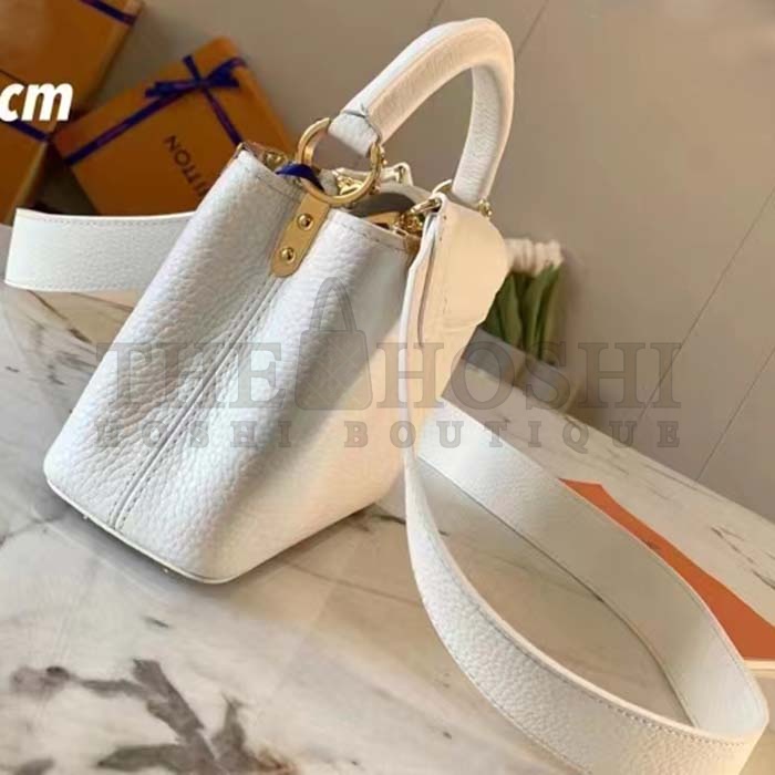 L0vis Vvtt0n LV Women Capucines Mini Handbag Galet Taurillon Leather Master Quality