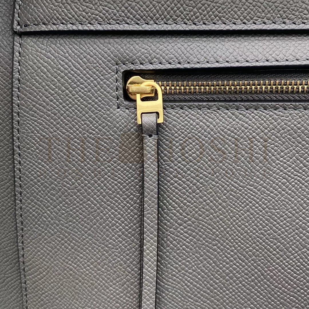 Ce1i*e Belt Mini Bag In Grey Grained Calfskin Master Quality