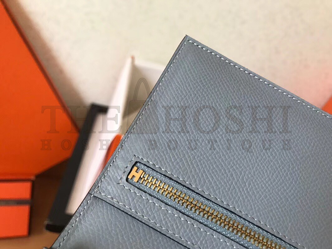 H**me5 Blue Lin Epsom Bearn Gusset Wallet Master Quality