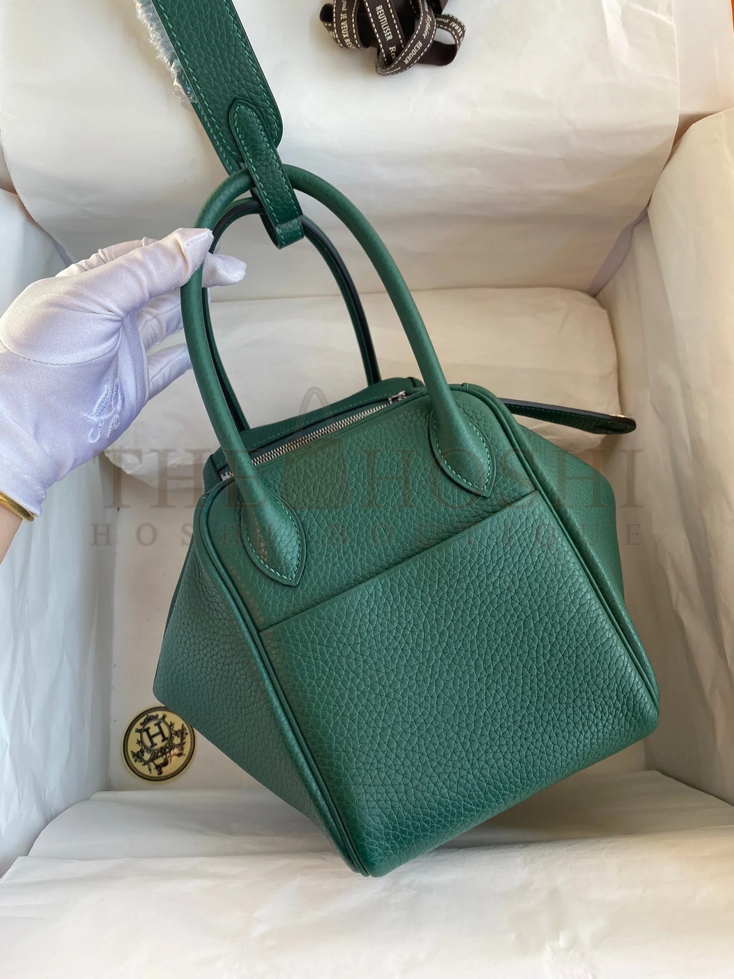 H**me5 Lindy 26 Handmade Bag In Malachite Clemence Leather Master Quality