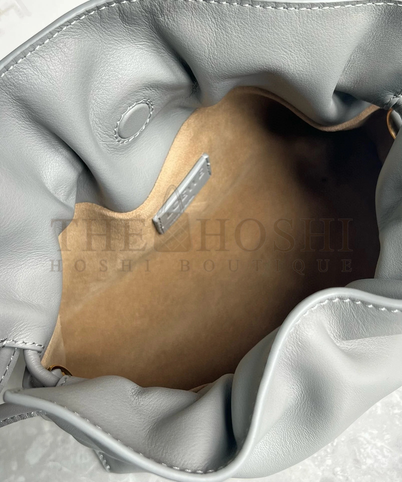 L0ew* Mini Flamenco Clutch Bag in Pearl Grey Nappa Calfskin Master Quality