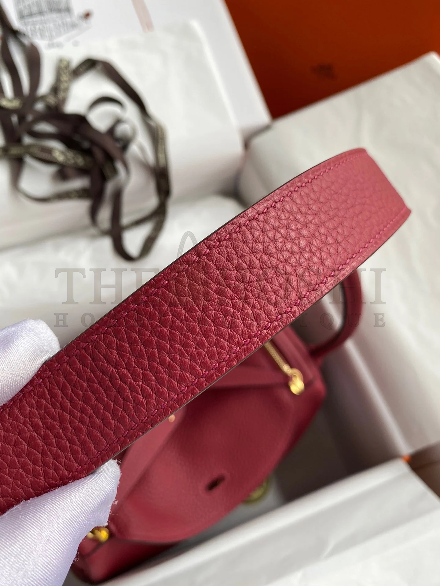 H**me5 Lindy 26 Handmade Bag In Ruby Clemence Leather Master Quality