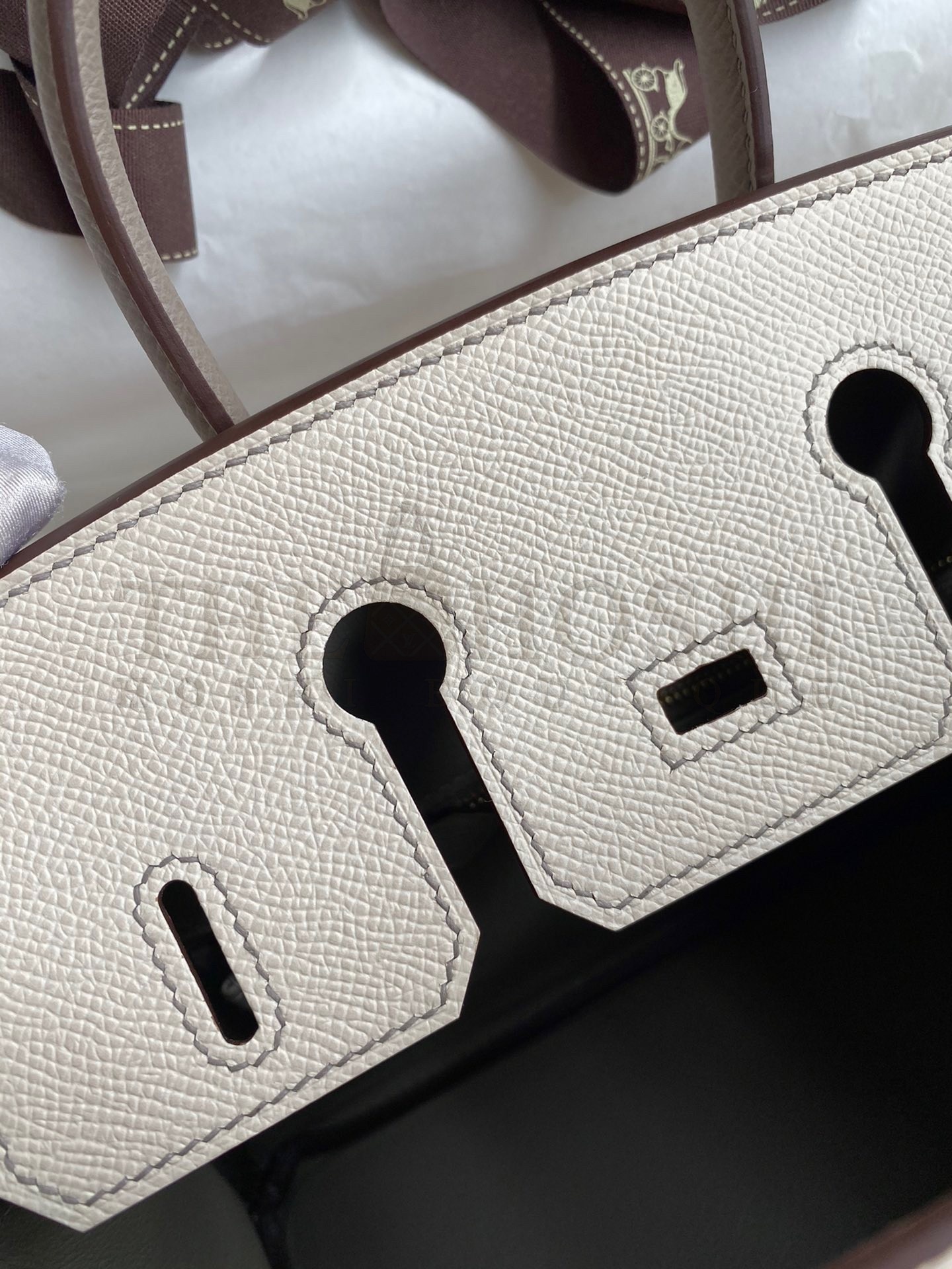 H**me5 HSS Birkin 25 Bicolor Bag in Craie and Gris Asphalt Epsom Calfskin Master Quality