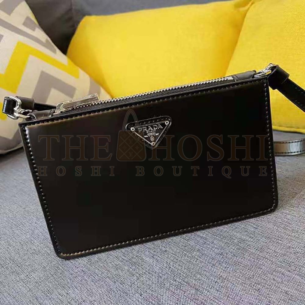 Pra*a Women Brushed Leather Mini-Bag-Black Master Quality