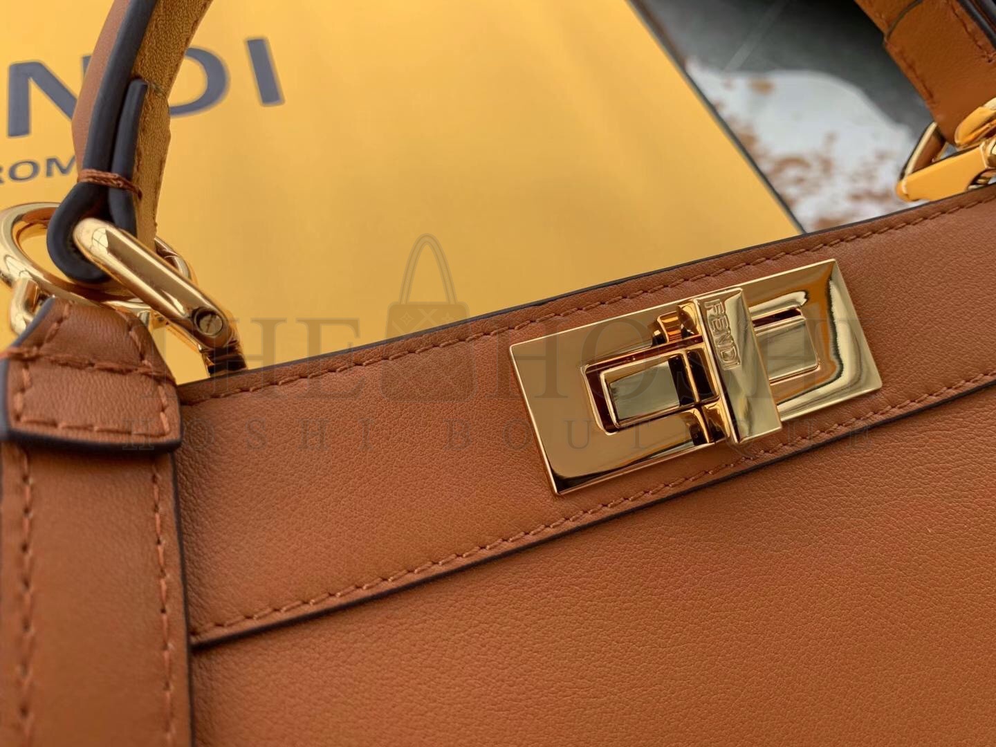 F**di Peekaboo ISeeU Medium Bag In Brown Calfskin Master Quality