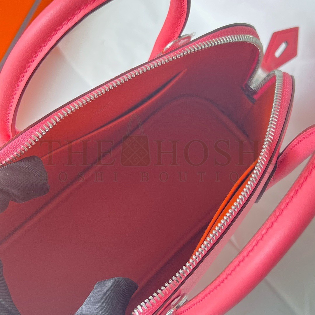 H**me5 Bolide 1923 25 Handmade Bag In Rose Lipstick Evercolor Calfskin Master Quality